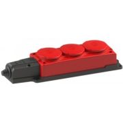 Колодка NE-AD 3гн с/з каучук IP44 (4123) красная