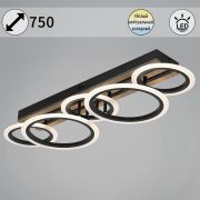 Светильник потолочный LED Reluce 220V 750х250 мм, черный/дерево 00330-0.3-3+2