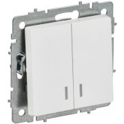 Выключатель 2-кл. СП BRITE ВС10-2-1-БрАБ 10А с индикацией механизм арктич. бел. IEK BR-V20-1-10-K91