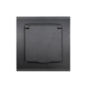 Розетка 1-м СП Бриллиант 16А IP20 с заземл. с крышкой в сборе графит Universal 7947649-Gr