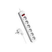 Фильтр сетевой Космос 6гн 1,8м 16А 3500Вт с/з выкл. (ПВС 3*1) белый