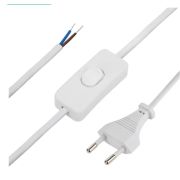 Шнур сетевой с выключателем 2х0,75 мм, 1,8 м белый REXANT