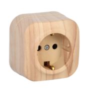 Розетка ОУ 1-м с/з GLORY РС20-3-ХС 16А ИЭК сосна