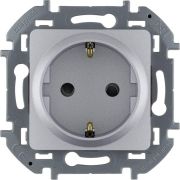 Розетка 1-м СП Inspiria 16А IP20 250В 2P+E защ. шторки немецк. стандарт механизм алюм. IEK 673732