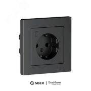 Розетка СУ 1-м Атлас SMART Zigbee (мех.) з/ш 16А карбон умный дом