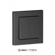 Выключатель СУ 2-кл Атлас SMART Zigbee (мех.) с инд. карбон умный дом