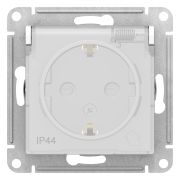 Розетка СУ 1-м Атлас (мех.) з/ш 16А Aqua IP44 с прозрач. крышкой