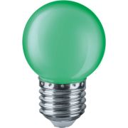 Лампa E27 1W G45 шар зеленый LED Navigator
