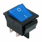Выкл-кнопка 250V 16A (4c) ON-OFF c инд. синяя (RWB-502,SC-767,IRS-201-1) REXANT