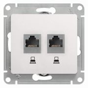 Розетка СУ 2-м Глосса (мех.) RJ45 белый