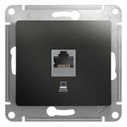 Розетка СУ 1-м Глосса (мех.) RJ45 комп. антрацит