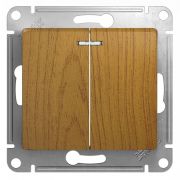 Выключатель СУ 2-кл Глосса (мех.) с инд. дуб