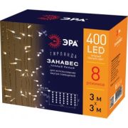 Гирлянда-занавес ЭРА 400LED теплый белый 3*3м 8реж. IP20