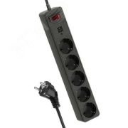 Фильтр сетевой Космос 5гн 3м (ПВС 3*0,75)+2 USB 2.1А черный
