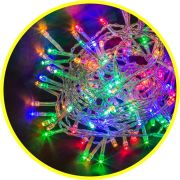 Гирлянда NAVIGATOR НИТЬ 3м RGBY IP20 пост. 50LED на батарейках 3АА прозрачный провод 61799
