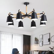 Люстра Wood 928 6 ламп S-20м² ЧЕРНЫЙ OREOL