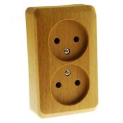 Розетка ОУ 2-м Этюд б/з 16А PA16-005T бук
