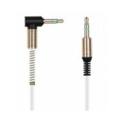 AUX кабель SmartBuy 3.5-3.5 мм (M-M), 1м, бел, с Г-образным наконечником