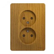 Розетка СУ 2-м б/з 16А в сборе Глосса дуб