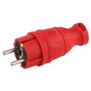 Вилка ЭРА прямая каучук 16А IP44 (4401) красная