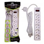 Фильтр сетевой 1-2.SALE 5гн 3м 10А (ПВС 3*0,75) белый