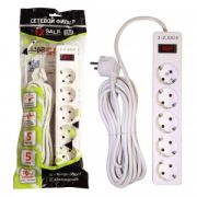 Фильтр сетевой 1-2.SALE 5гн 5м 10А (ПВС 3*0,75) белый