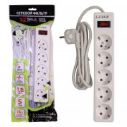 Фильтр сетевой 1-2.SALE 5гн 1,8м 10А (ПВС 3*0,75) белый