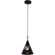 Люстра подвес Reluce 60W Е27 металл черный 03250-3.9-01 BK+WOOD