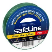 Изолента 15мм/20м Safeline зеленая