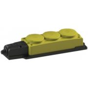 Колодка NE-AD 3гн с/з каучук IP44 (4153) желтая