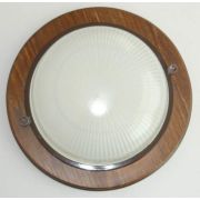 Светильник Ecola GX53 IP65 накл. круг орех