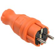 Вилка ОМЕГА ВБпЗ-1-0м IP44 ИЭК прямая каучук оранж.
